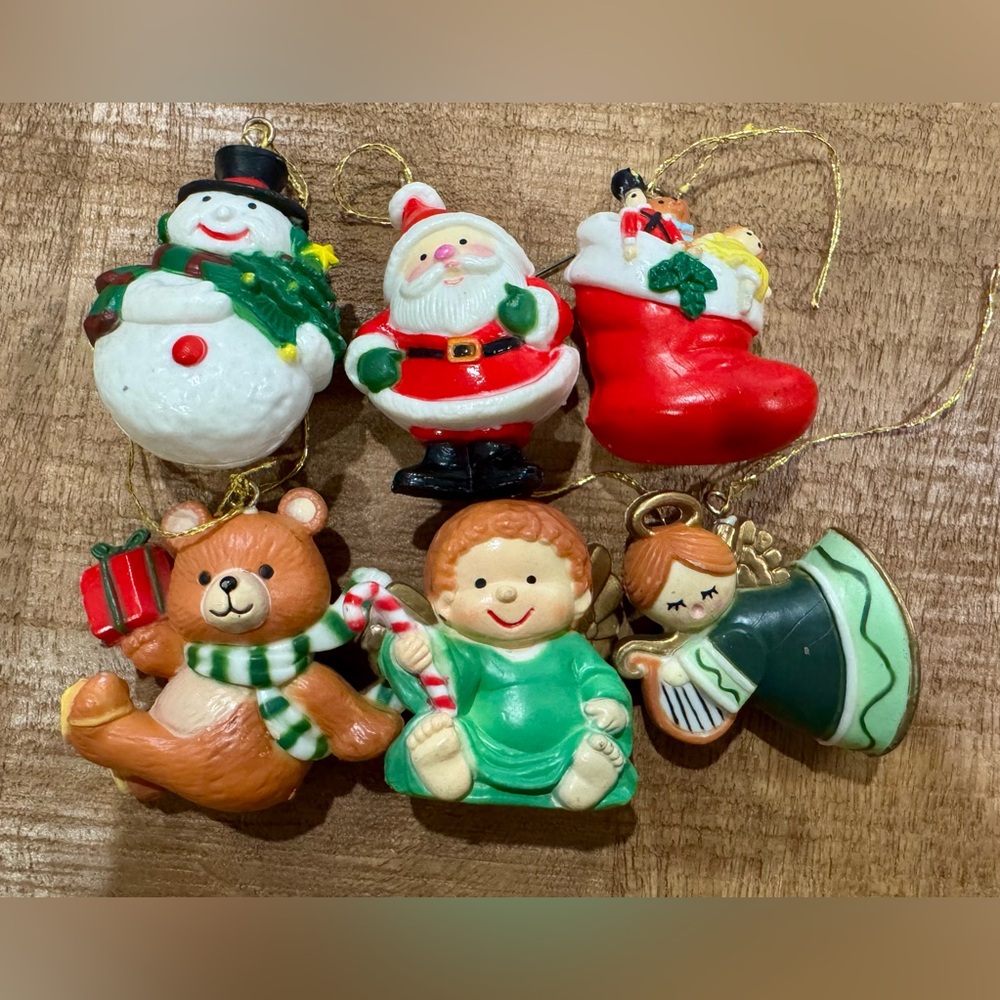 Vintage Heavy Resin Christmas Ornaments